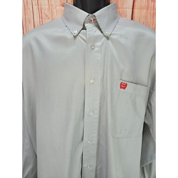 Cinch Mens Striped Long Sleeve Button-Up Shirt Large Silky Western Style - Picture 3 of 8